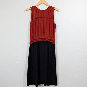 L'AGENCE Sleeveless Pleated Colorblock Midi Dress SZ 6